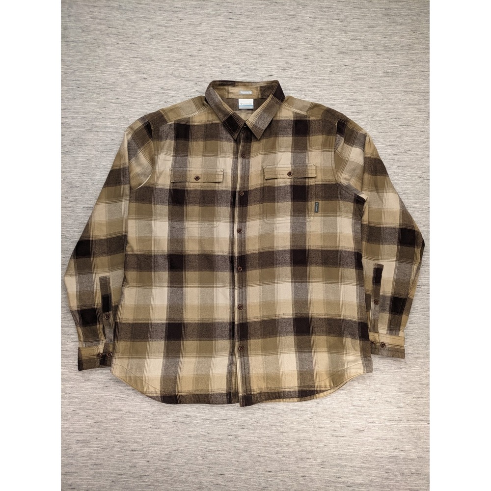 Columbia Mens Flare Gun Waffle Lined Flannel II Long Sleeve Hiking XL Outdoors